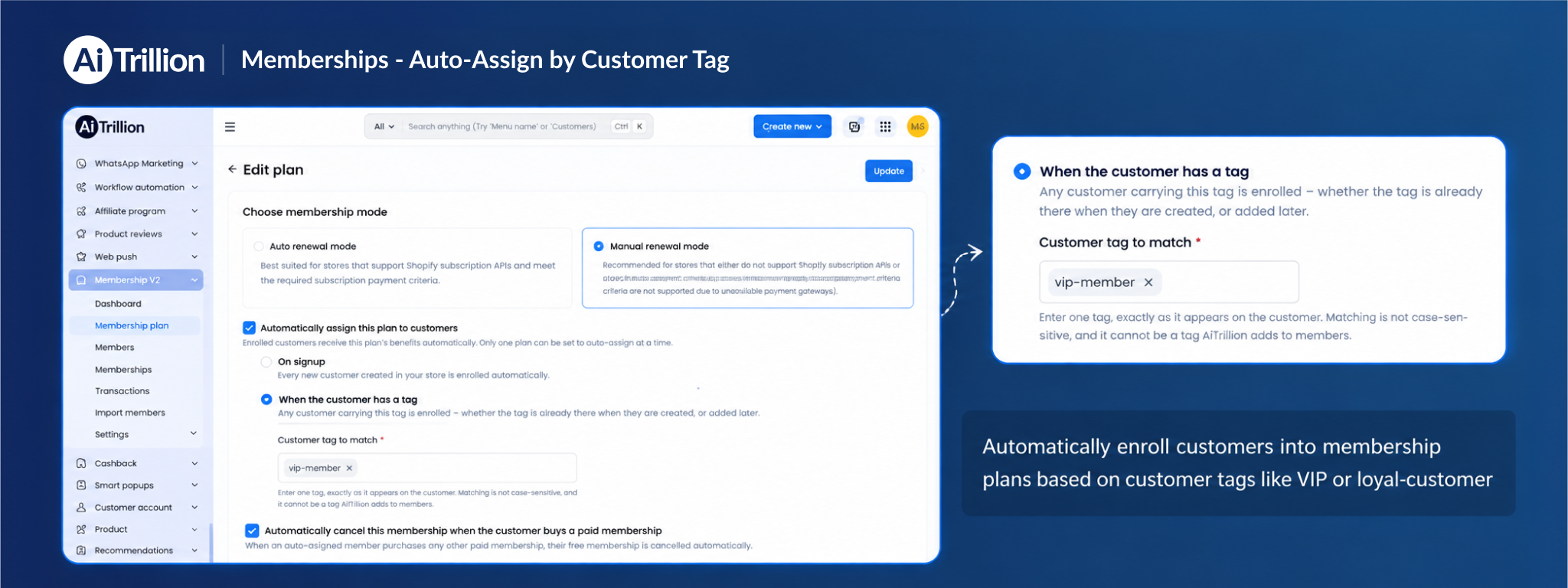 Auto-Assign Membership by Customer Tag