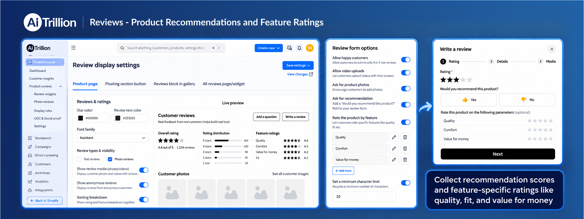Product Recommendations & Feature Ratings