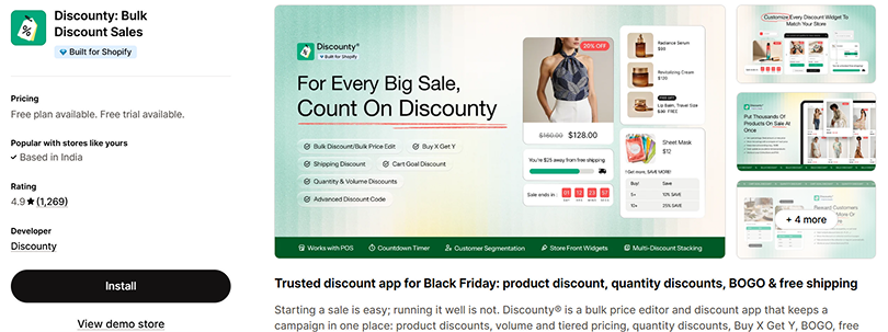 Discounty Bulk Discount Sales Shopify app