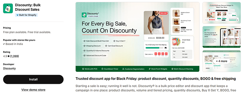 discounty bulk discount shopify app holiday sale
