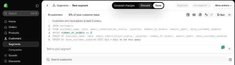 shopify-segment-filter-number-of-orders