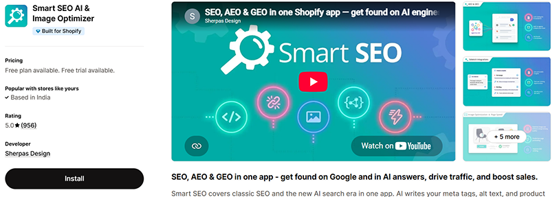 Smart SEO AI and Image Optimizer Shopify app